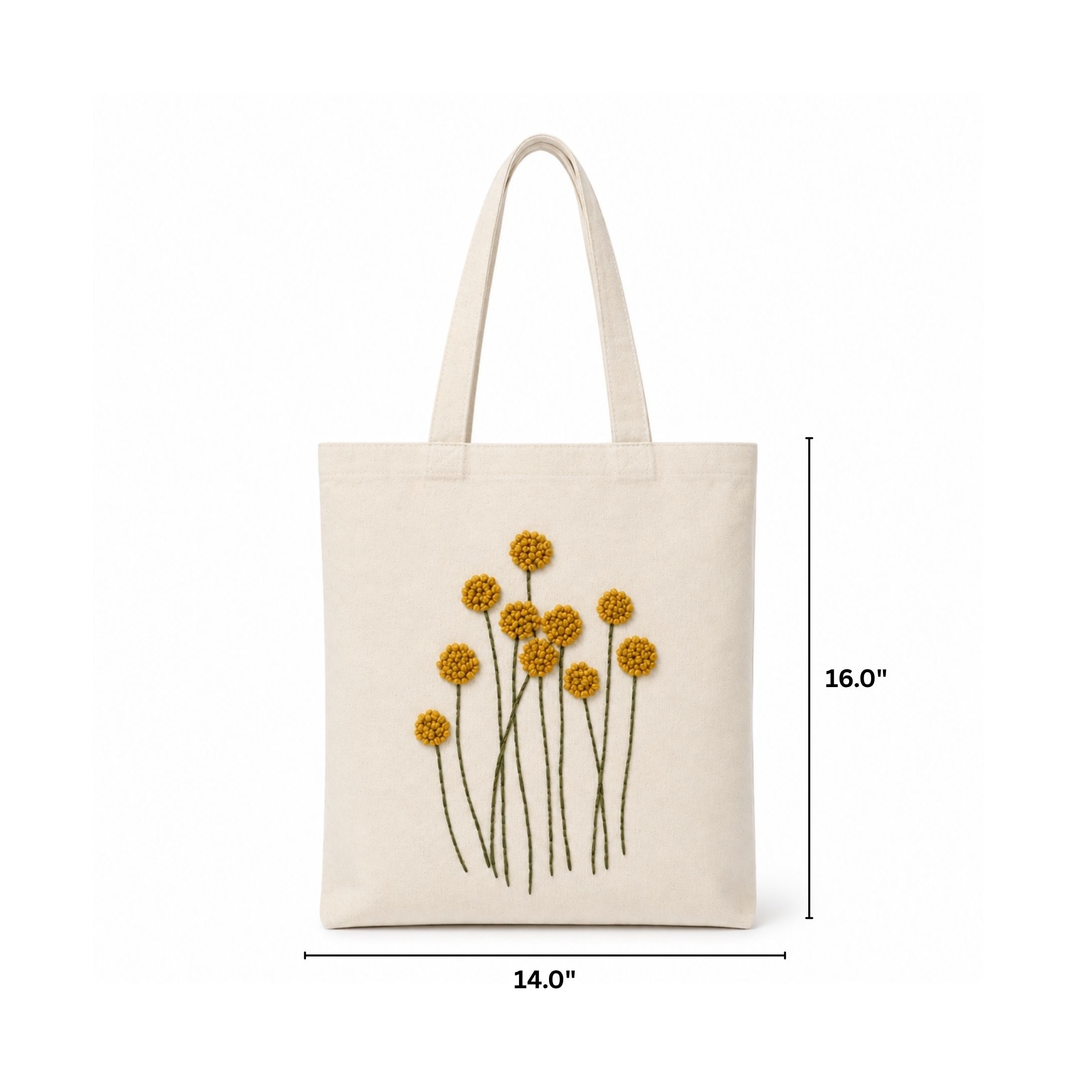 Golden Bloom Handwork Tote Bag