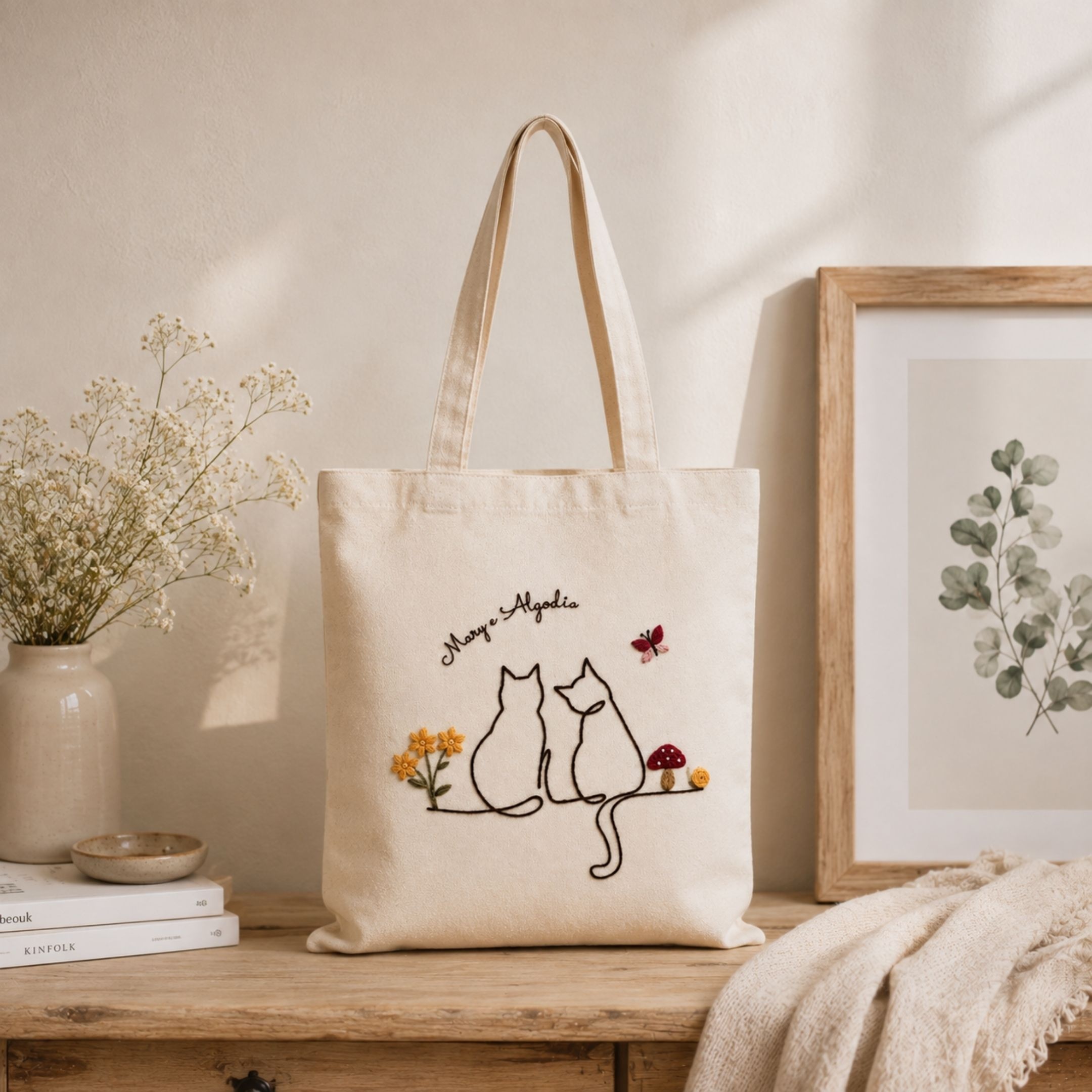 Meow & Bloom Handwork Tote Bag alternate view