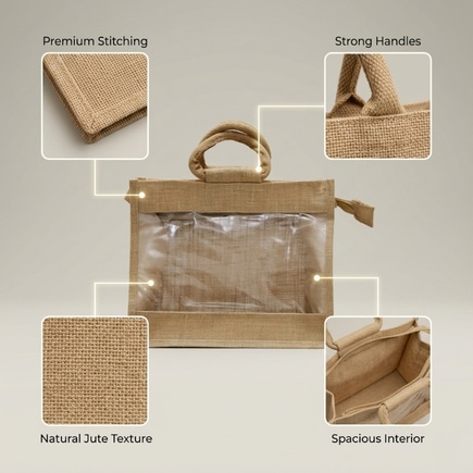 Clear Window Jute Hamper Bag | 350 GSM alternate view