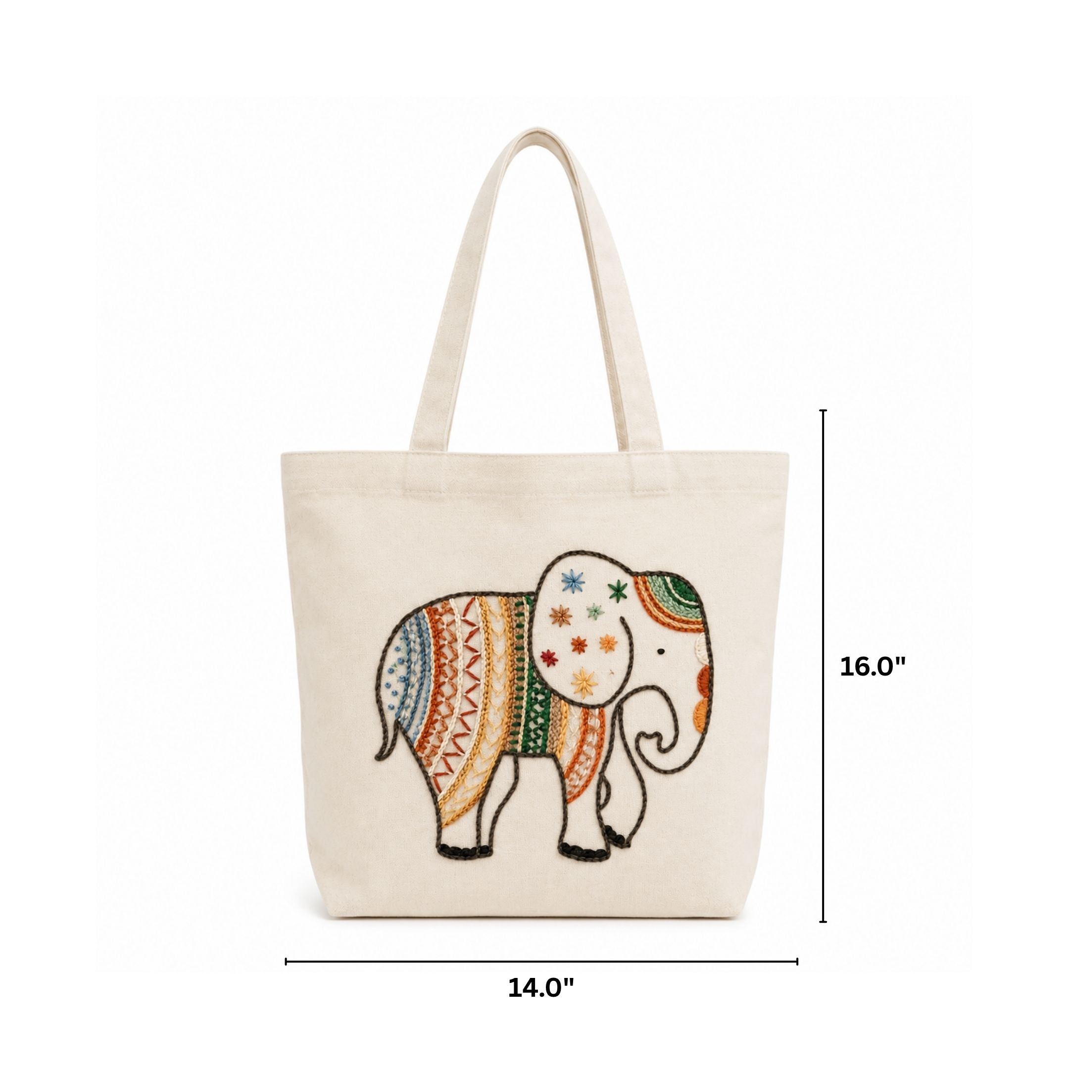The Boho Elephant Handwork Tote Bag