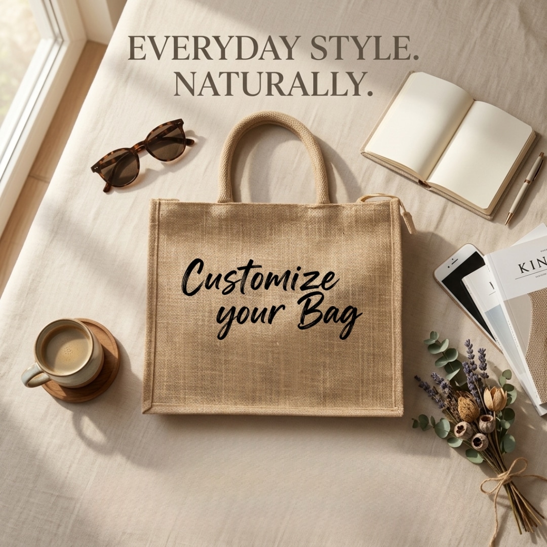 Basic Jute Bags With Zipper Closure | 350 GSM alternate view