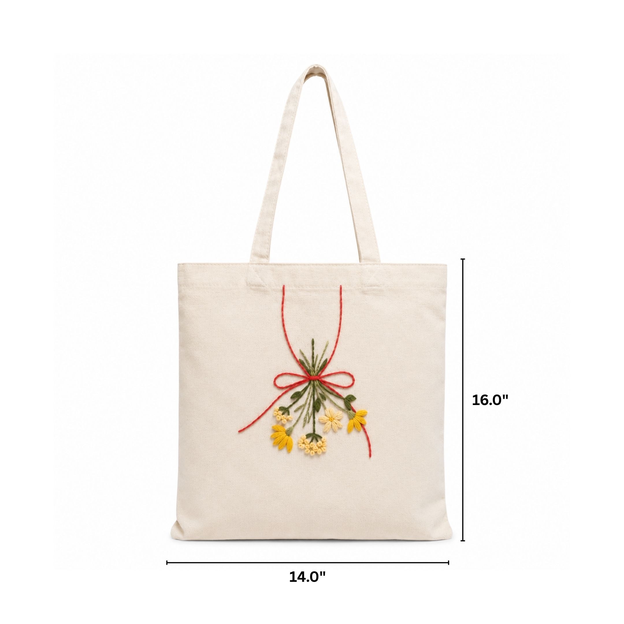 Wildflower Bouquet Handwork Tote Bag