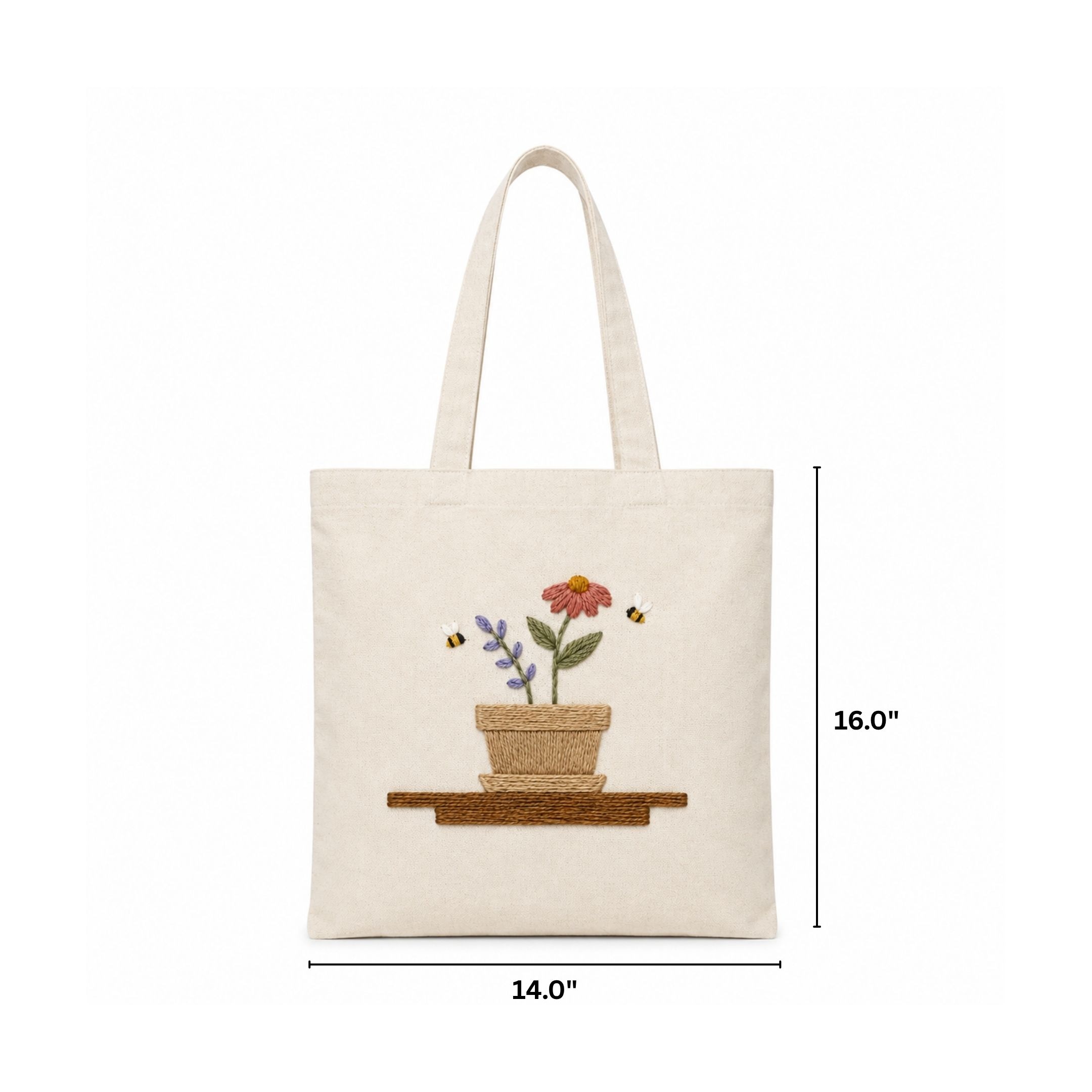 Garden Bloom Handwork Tote Bag