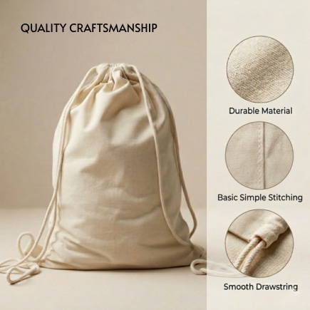 14x16 Inches Cotton Drawstring Bag | 150 GSM alternate view