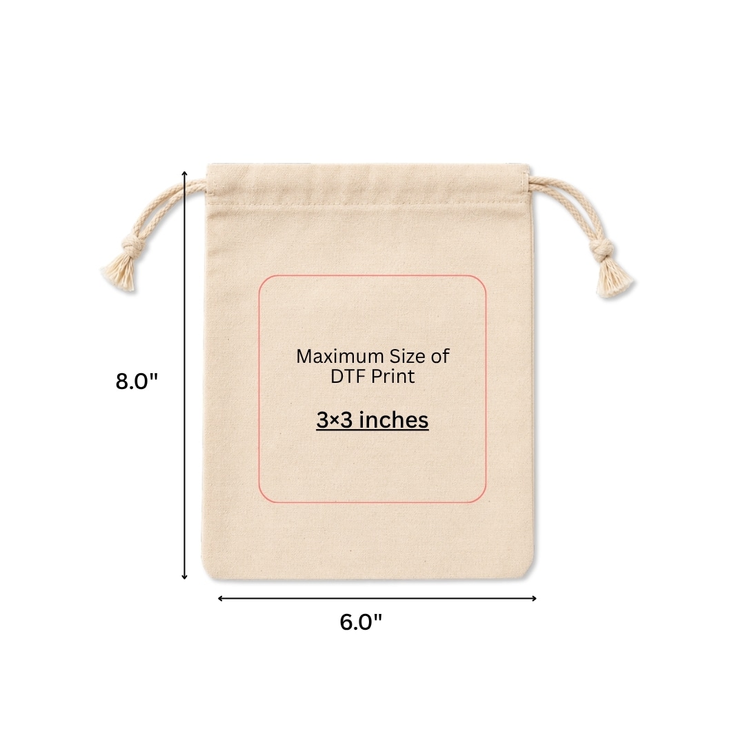 6x8 Inches Cotton Drawstring Bag | 150 GSM alternate view