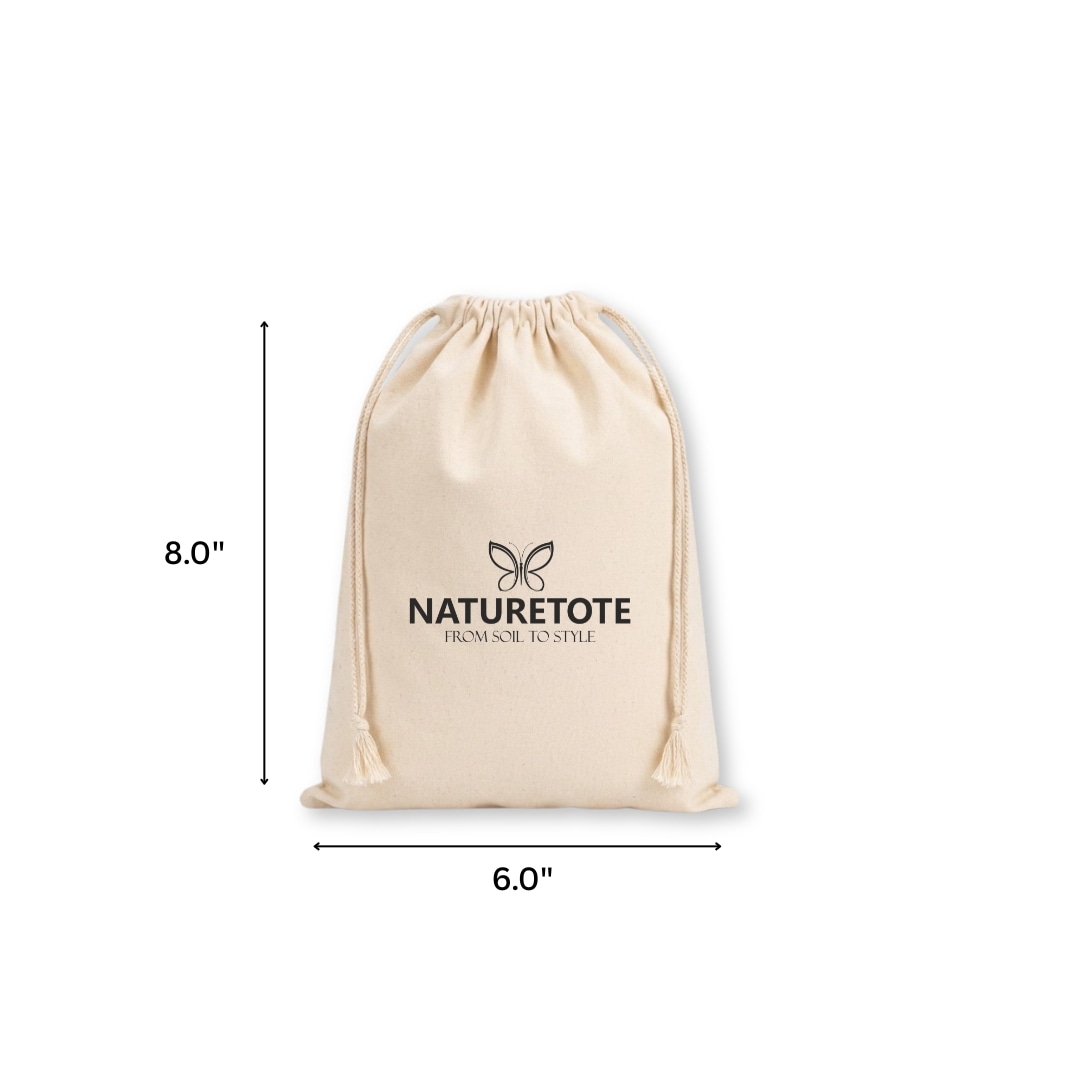 6x8 Inches Cotton Drawstring Bag | 150 GSM