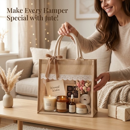 Lace Window Jute Hamper Bag | 350 GSM alternate view