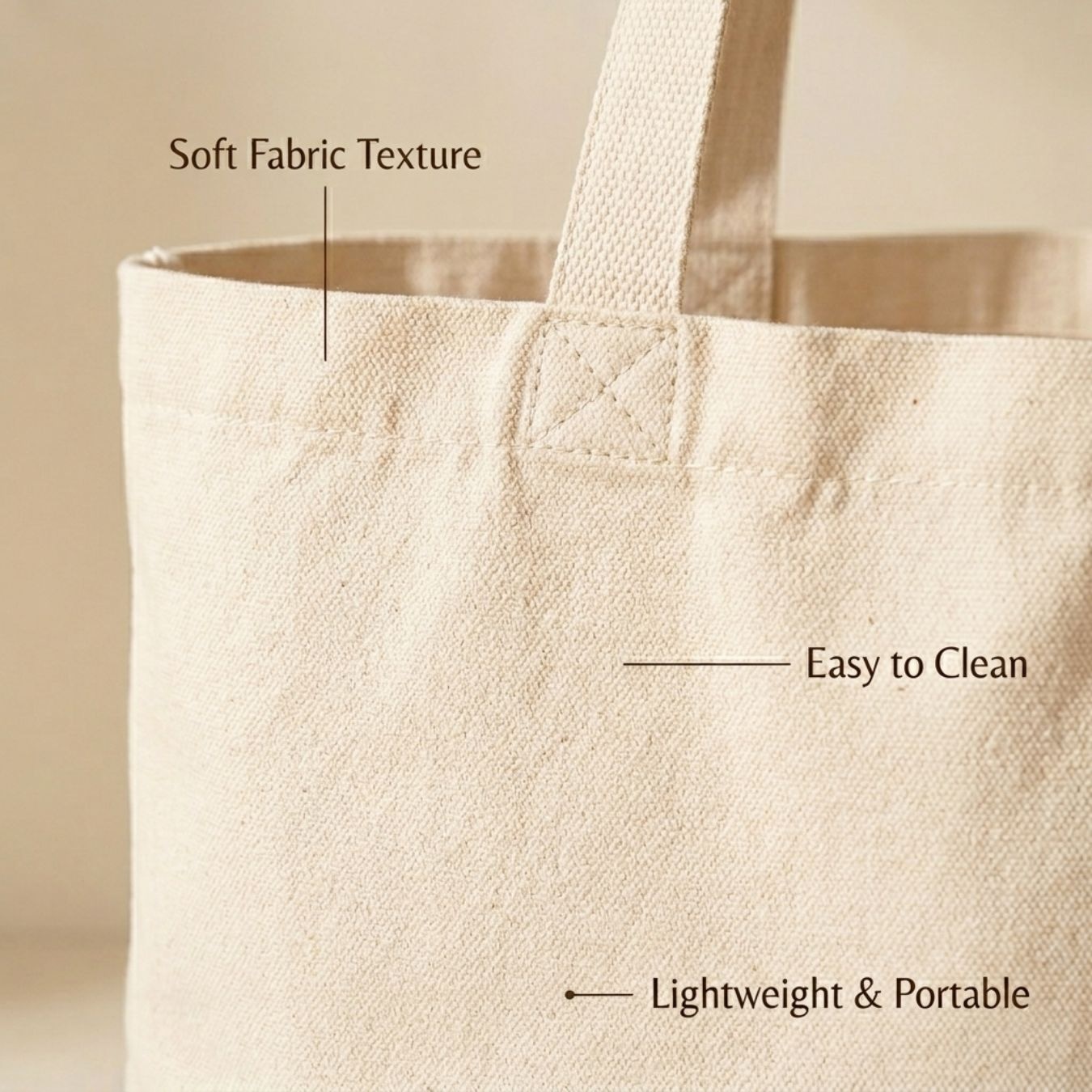 14x12 Inches | Classic Wide Cotton Tote Bag alternate view