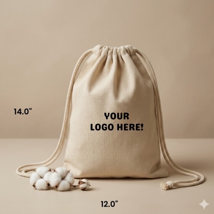 12x14 Inches Cotton Drawstring Bag | 150 GSM alternate view