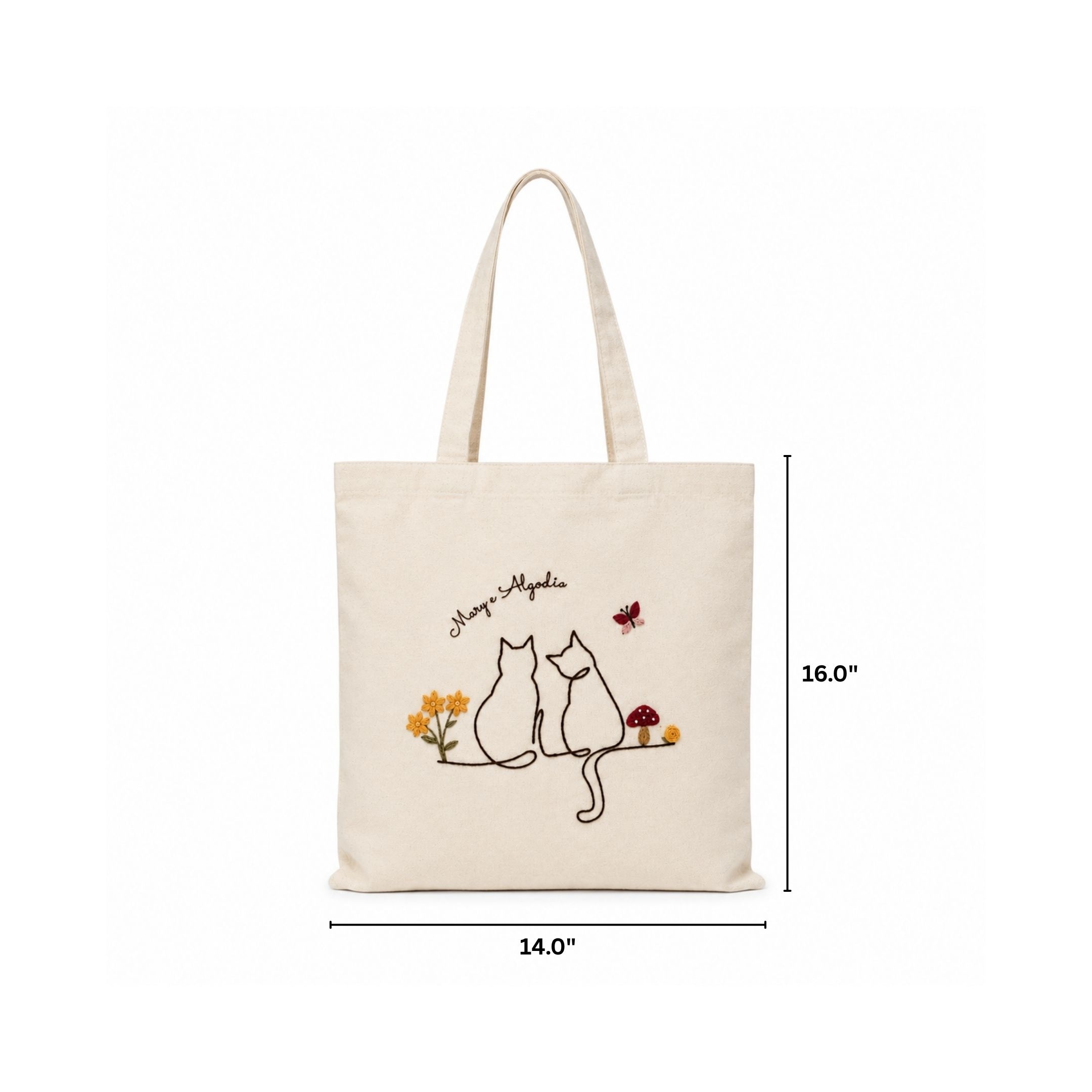 Meow & Bloom Handwork Tote Bag
