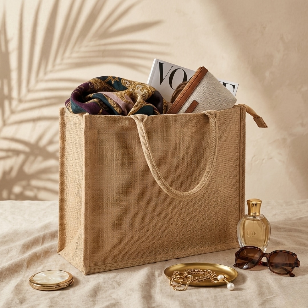 Basic Jute Bags With Zipper Closure | 350 GSM