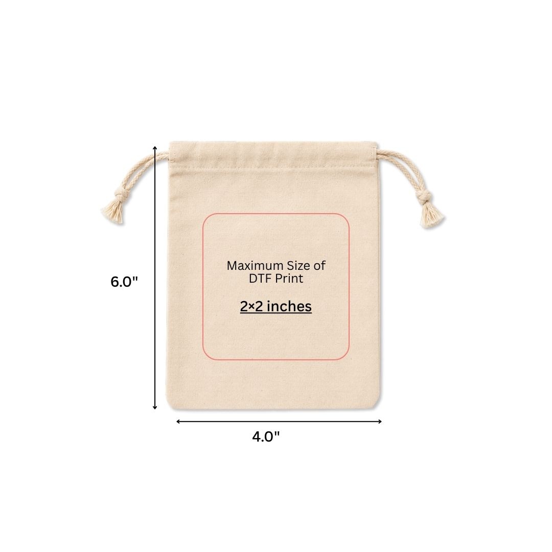 4x6 Inches Cotton Drawstring Bag | 150 GSM alternate view