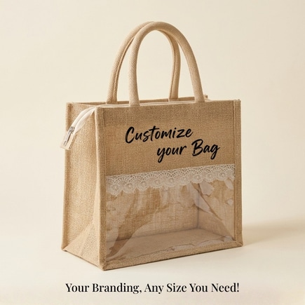 Lace Window Jute Hamper Bag | 350 GSM alternate view
