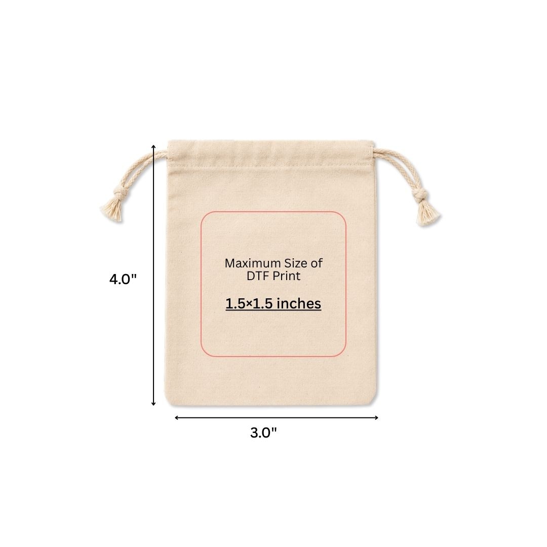 3x4 Inches Cotton Drawstring Bag | 150 GSM alternate view