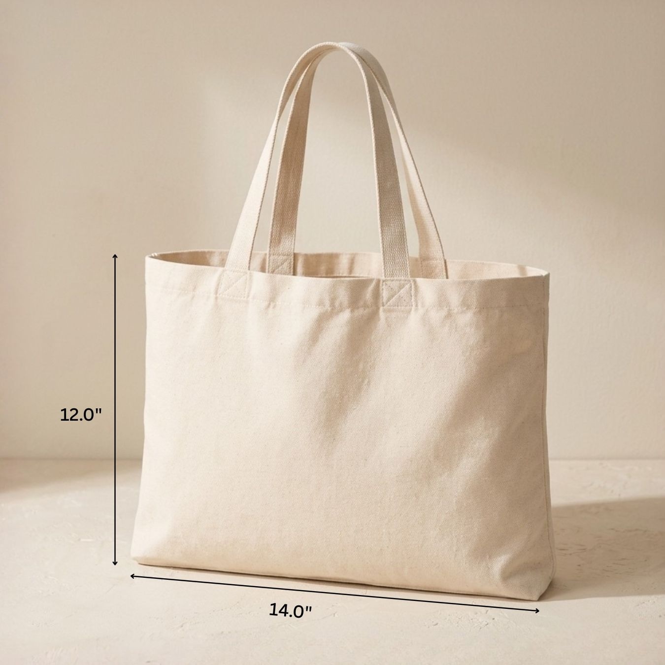 14x12 Inches | Classic Wide Cotton Tote Bag alternate view