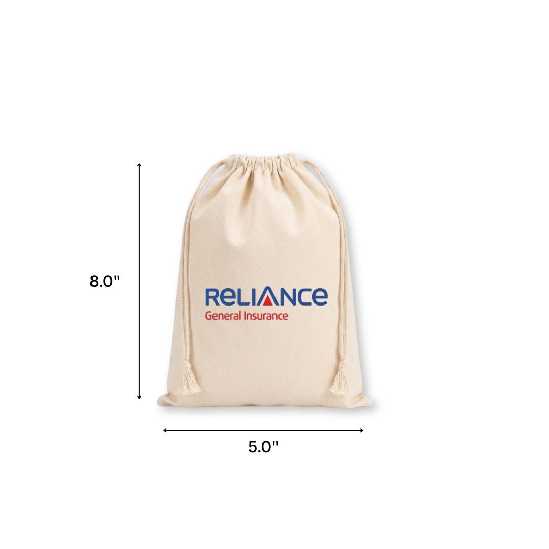 5x8 Inches Cotton Drawstring Bag | 150 GSM