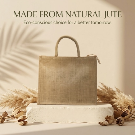 Plain Jute Bags With Zipper Closure | 350 GSM
