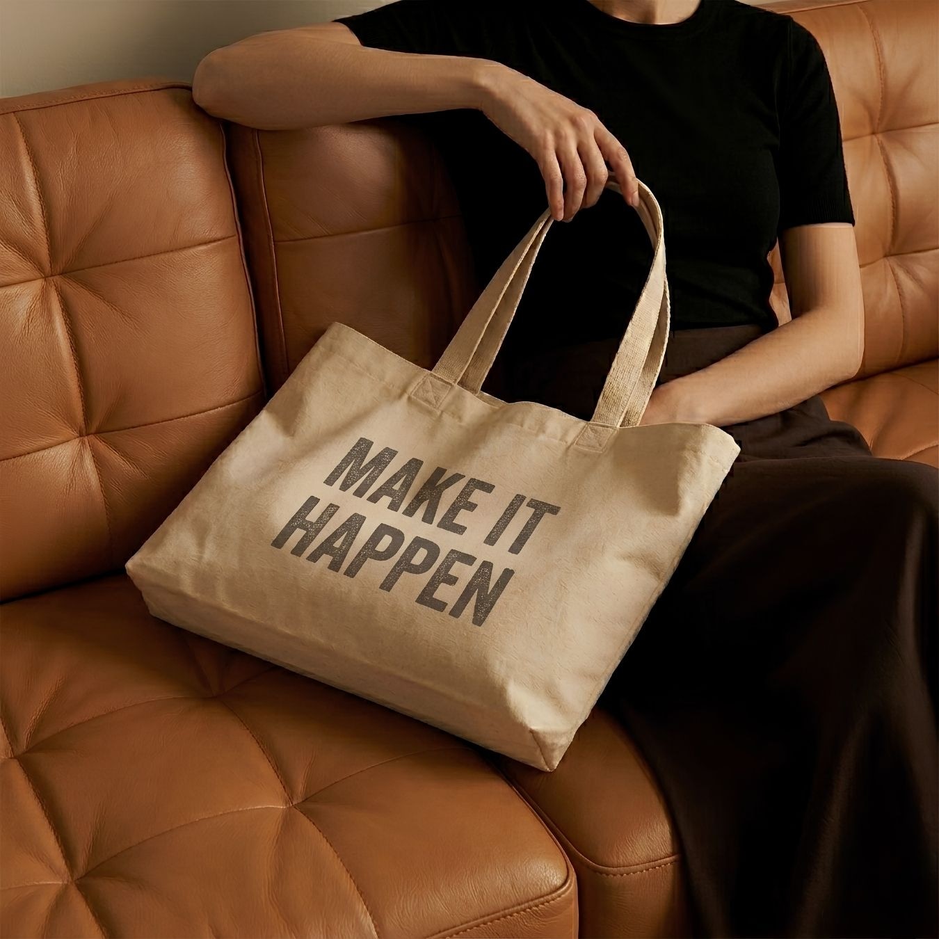 14x12 Inches | Classic Wide Cotton Tote Bag alternate view