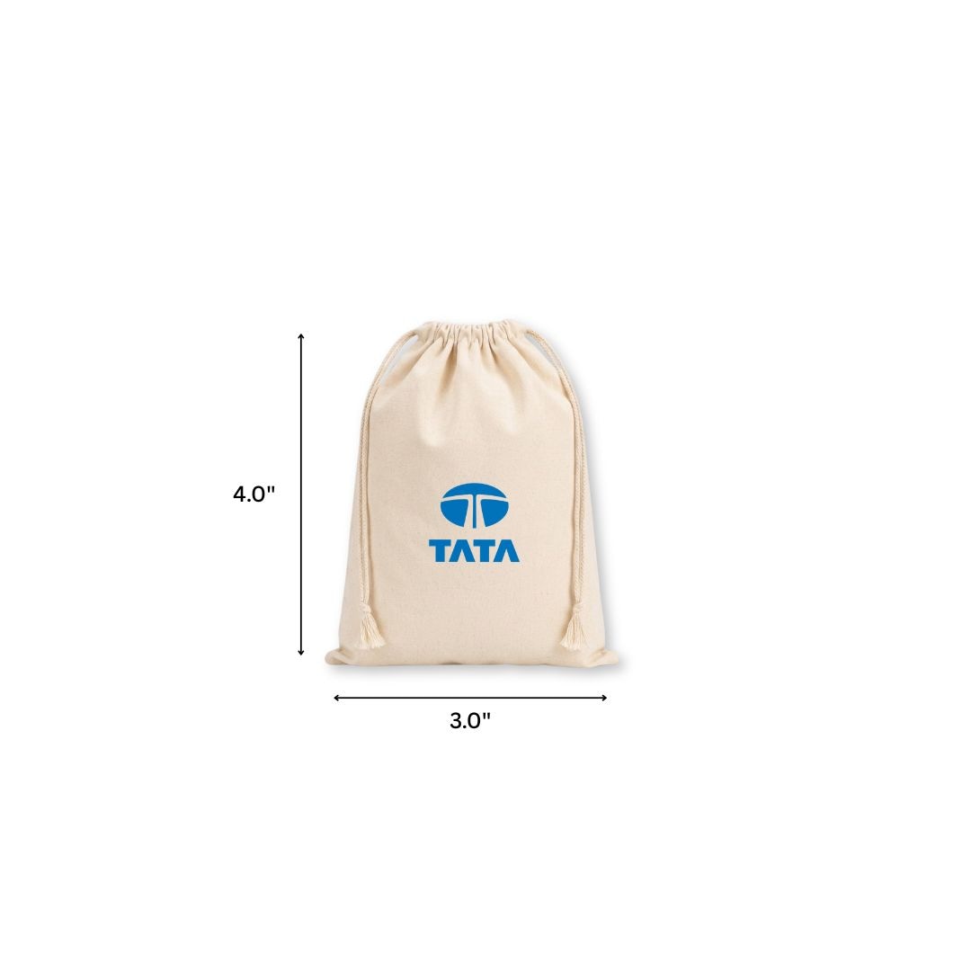 3x4 Inches Cotton Drawstring Bag | 150 GSM